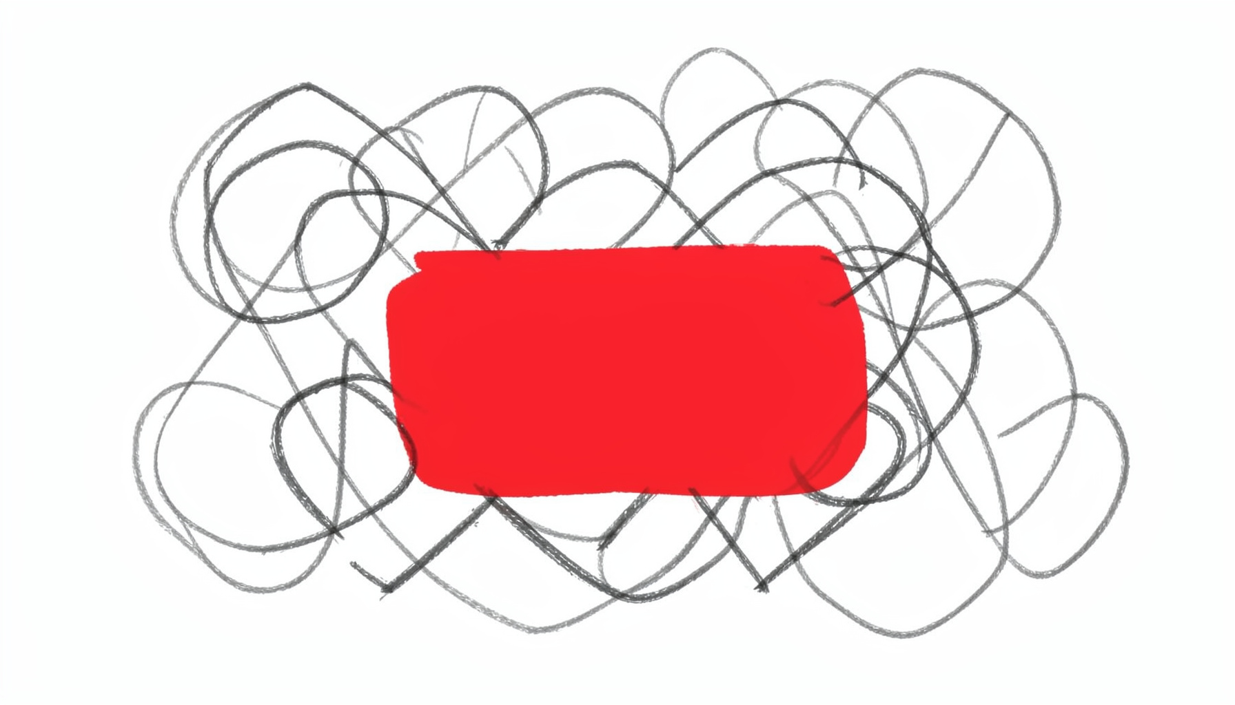 A hand-drawn ink illustration of loose sketchy circles and connecting lines suggesting creative networks, in muted charcoal and coral